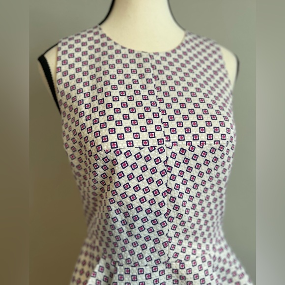 Preppy CLUB MONACO "Salma" Cross Back Pegged Midi Women's Dress SZ 6 - Picture 7 of 13